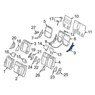 New OEM Center Left Outer Folding Seat Latch Fits, 2014-2019 Lincoln MKT - Part # DU5Z9661383AA