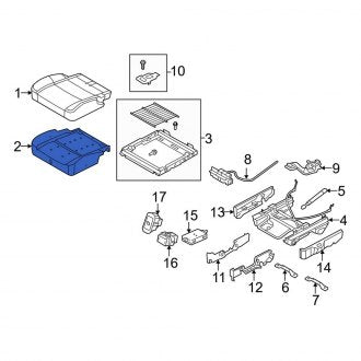 New OEM Center Left Seat Cushion Foam Fits, 2010-2011 Lincoln MKT - Part # AE9Z7463841D