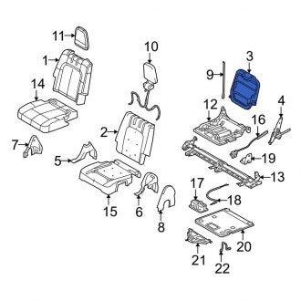 New OEM Rear Left Seat Back Frame Fits, 2011-2014 Lincoln MKT - Part # AU5Z96613A39B
