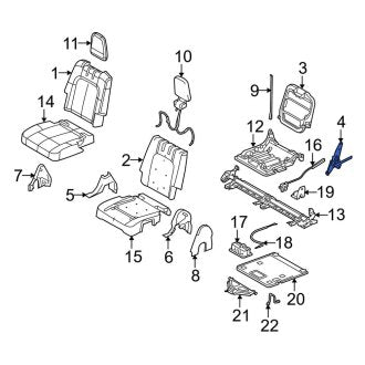 New OEM Center Left Outer Folding Seat Latch Fits, 2010-2011 Lincoln MKT - Part # 8A8Z7460593A
