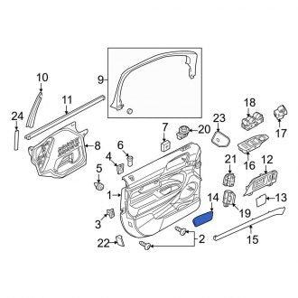 New OEM Rear Left Door Panel Insert Fits, 2010-2019 Lincoln MKT - Part # AE9Z74672A41AB