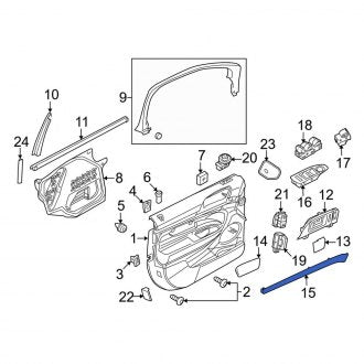 New OEM Front Left Door Trim Molding Fits, 2013-2019 Lincoln MKT - Part # AE9Z7420943CJ
