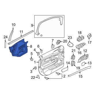 New OEM Front Right Door Water Deflector Fits, 2010-2019 Lincoln MKT - Part # AE9Z74237A04A