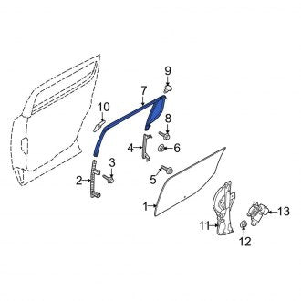 New OEM Rear Right Window Channel Fits, 2010-2019 Lincoln MKT - Part # AE9Z7425766B
