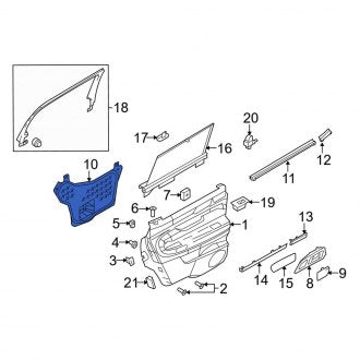 New OEM Rear Left Door Water Deflector Fits, 2010-2019 Lincoln MKT - Part # AE9Z7437459A