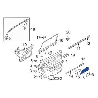 New OEM Front Left Inner Interior Door Handle Fits, 2010-2012 Lincoln MKT - Part # AE9Z7422601AB