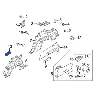 New OEM Left Outer Dashboard Air Vent Fits, 2010-2012 Lincoln MKT - Part # AE9Z19893AC