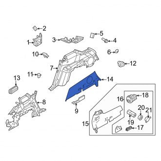 New OEM Rear Right Interior Quarter Panel Trim Panel Insert Fits, 2010-2012 Lincoln MKT - Part # AE9Z7431076AA