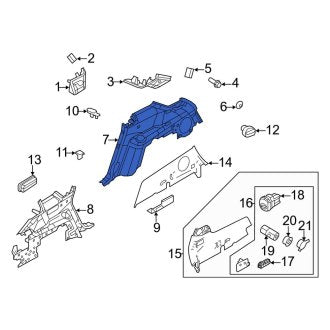 New OEM Rear Right Interior Quarter Panel Trim Panel Fits, 2013-2019 Lincoln MKT - Part # DE9Z7431012BB
