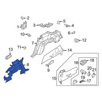 New OEM Rear Left Interior Quarter Panel Trim Panel Fits, 2013-2019 Lincoln MKT - Part # DE9Z7431013BA