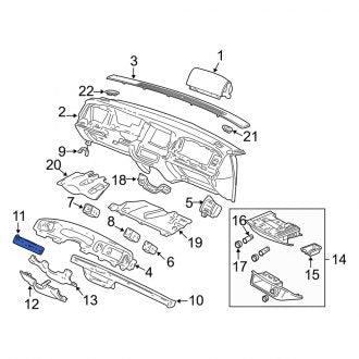 New OEM Left Instrument Panel Trim Panel Fits, 2003-2004 Mercury Marauder - Part # 3W3Z54046A63FAA