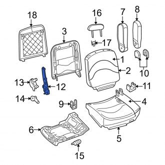 New OEM Front Left Seat Back Recliner Fits, 2003-2010 Mercury Grand Marquis - Part # XW1Z5462649CA