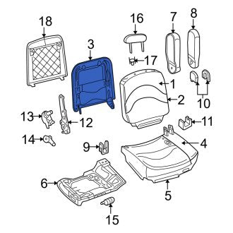New OEM Front Left Seat Back Frame Fits, 2003-2005 Mercury Grand Marquis - Part # 3W7Z5461019AB