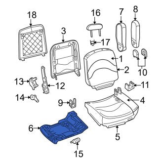 New OEM Front Right Seat Frame Fits, 2003-2011 Mercury Grand Marquis - Part # 8W7Z5463100B