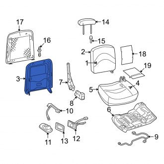 New OEM Front Right Seat Back Frame Fits, 2006-2011 Mercury Grand Marquis - Part # 6W7Z5461018B