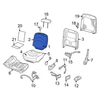New OEM Front Left Seat Back Cushion Fits, 2011 Mercury Grand Marquis - Part # BW7Z5464811A