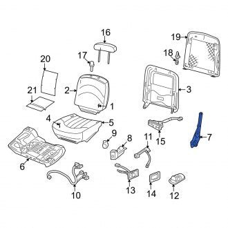 New OEM Front Left Seat Back Recliner Fits, 2005-2011 Mercury Grand Marquis - Part # 6W7Z5462649AA