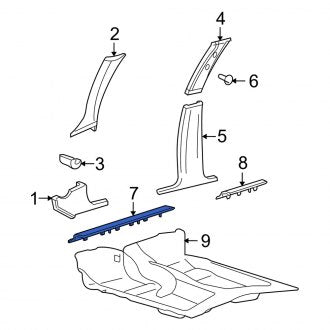New OEM Rear Right Door Sill Plate Fits, 2003-2005 Mercury Grand Marquis - Part # 2W7Z5413228BAA