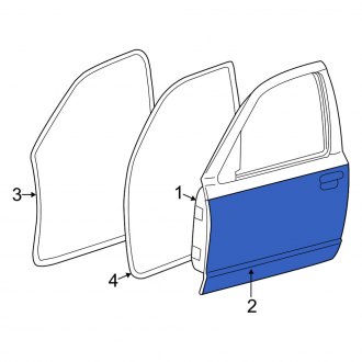 New OEM Front Left Outer Door Outer Panel Fits, 1992-2011 Mercury Grand Marquis - Part # 3W7Z5420201AA