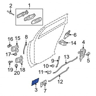 New OEM Rear Left Inner Interior Door Handle Fits, 2005 Mercury Grand Marquis - Part # 5W3Z5422635AAB