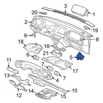 New OEM Instrument Panel Cover Fits, 2001-2002 Mercury Grand Marquis - Part # 1W7Z54044G02AAC