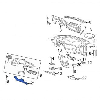 New OEM Instrument Panel Knee Bolster Fits, 2003-2005 Mercury Sable - Part # 2F1Z5404459AAD