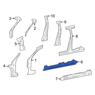 New OEM Right Rocker Panel Fits, 2000-2005 Mercury Sable - Part # YF1Z5410128BA