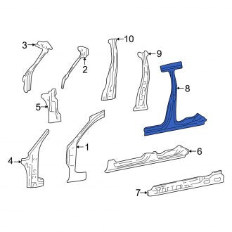 New OEM Right Body B-Pillar and Rocker Panel Fits, 2000-2005 Mercury Sable - Part # YF1Z54211A10BA