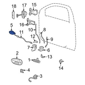 New OEM Front Right Inner Interior Door Handle Fits, 2004-2005 Mercury Sable - Part # 3F1Z5421818AA