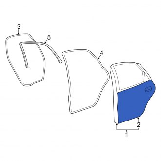 New OEM Rear Right Outer Door Outer Panel Fits, 2000-2005 Mercury Sable - Part # 2F1Z5424700AA