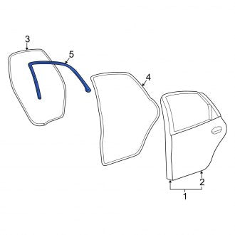 New OEM Rear Left Upper Door Seal Fits, 2000-2005 Mercury Sable - Part # 4F4Z5425325AA