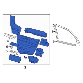 New OEM Rear Left Inner Door Interior Trim Panel Fits, 2004-2005 Mercury Sable - Part # 4F1Z5427407AAA