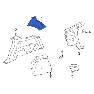 New OEM Rear Right Lower Interior Quarter Panel Trim Panel Fits, 2000-2005 Mercury Sable - Part # 3F1Z7431012BAA