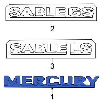 New OEM Rear Hatch Emblem Fits, 2004-2005 Mercury Sable - Part # 4F4Z5442528AA