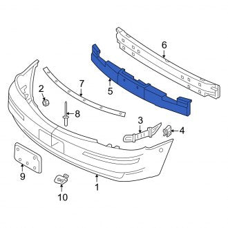 New OEM Front Bumper Impact Absorber Fits, 2005-2007 Mercury Montego - Part # 5T5Z17C882AA