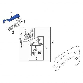 New OEM Front Right Upper Fender Rail Fits, 2005-2007 Mercury Montego - Part # 5G1Z16154AA