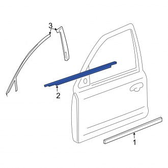 New OEM Front Right Outer Door Window Belt Weatherstrip Fits, 2005-2007 Mercury Montego - Part # 6G1Z5421452AA