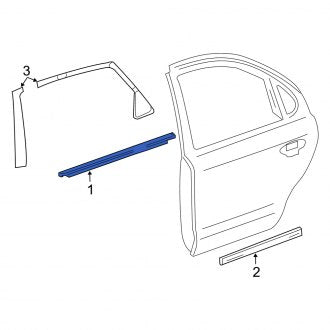 New OEM Rear Left Door Window Belt Weatherstrip Fits, 2005-2007 Mercury Montego - Part # 6G1Z5425597AA