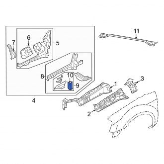 New OEM Front Left Fender Rail Bracket Fits, 2008 Mercury Sable - Part # 8G1Z16138AC