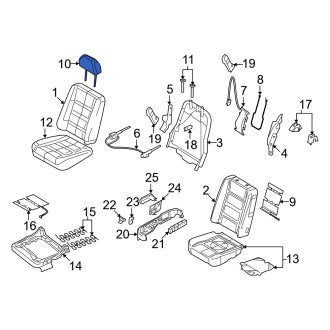 New OEM Front Right Headrest Fits, 2008-2009 Mercury Sable - Part # 8A4Z74611A08BP