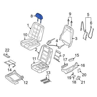 New OEM Front Right Headrest Fits, 2008-2009 Mercury Sable - Part # 8T5Z54611A08AA