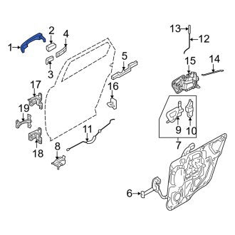 New OEM Rear Right Outer Exterior Door Handle Fits, 2009 Mercury Sable - Part # 9T5Z7422404AC