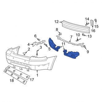 New OEM Rear Left Bumper Impact Absorber Fits, 2008-2009 Mercury Sable - Part # 8T5Z17787B