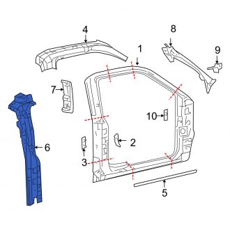 New OEM Right Body B-Pillar Reinforcement Fits, 2004-2008 Ford F-150 - Part # 4L3Z1840476BA