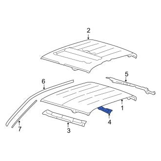 New OEM Right Roof Panel Reinforcement Fits, 2005-2008 Ford F-150 - Part # 5L3Z1551186AA