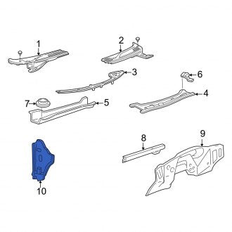 New OEM Front Right Cowl Side Panel Fits, 2004-2008 Ford F-150 - Part # 4L3Z1502038AA