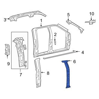 New OEM Right Body B-Pillar Reinforcement Fits, 2004-2008 Ford F-150 - Part # 4L3Z1624300AA