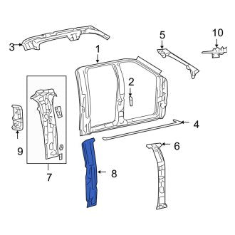 New OEM Right Body C-Pillar Reinforcement Fits, 2004-2008 Ford F-150 - Part # 6L3Z1628136A