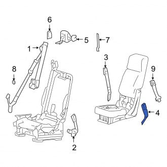 New OEM Front Seat Belt Receptacle Fits, 2004-2008 Ford F-150 - Part # 6L3Z15611B70AC