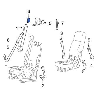 New OEM Front Right Seat Belt Retractor Cover Fits, 2006-2008 Ford F-150 - Part # 6L3Z18610E06AC